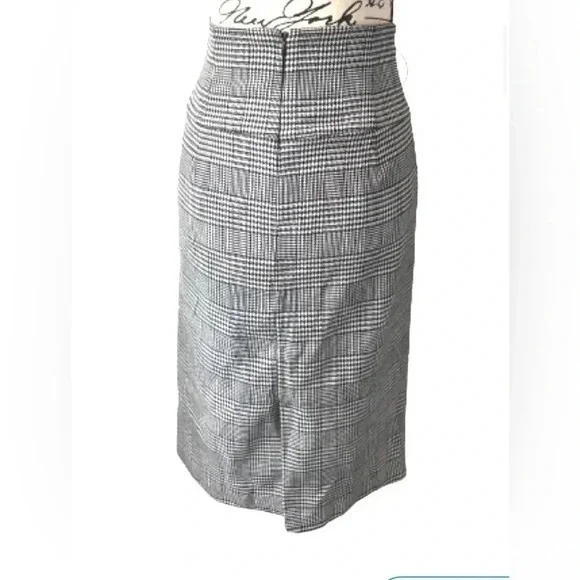 WORTHINGTON PENCIL SKIRT BLACK WHITE PLAID HIGH WAIST P STRETCH SIZE 12 LARGE - Picture 3 of 12